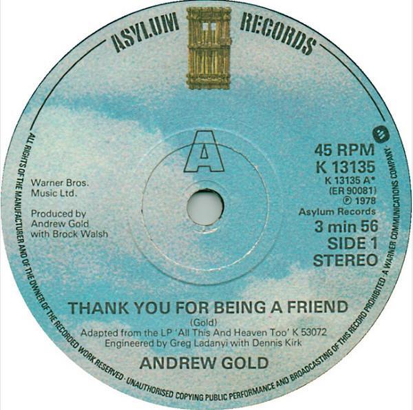 Andrew Gold - Thank You For Being A Friend
