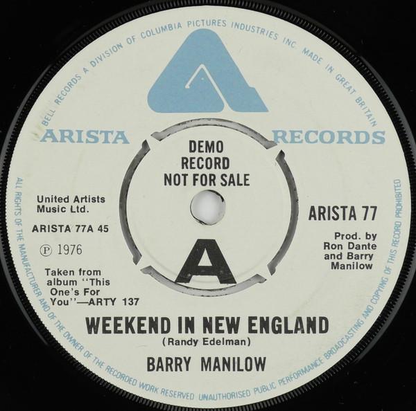 Barry Manilow - Weekend In New England / Riders To The Stars