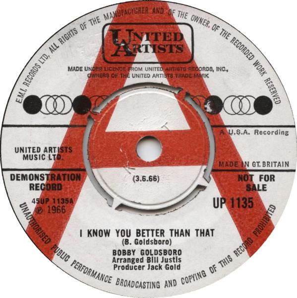 Bobby Goldsboro - I Know You Better Than That