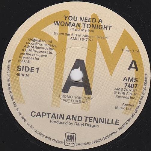 Captain And Tennille - You Need A Woman Tonight
