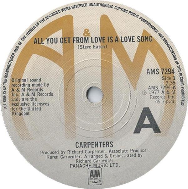 Carpenters - All You Get From Love Is A Love Song