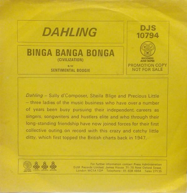 Dahling (2) - Binga Banga Bonga (Civilization) / Sentimental Boogie