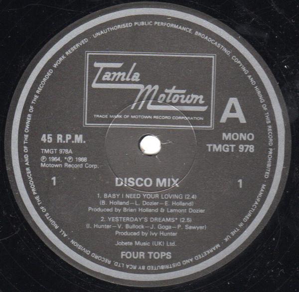 Four Tops - Disco Mix (Four Tops Medley)