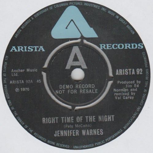 Jennifer Warnes - Right Time Of The Night