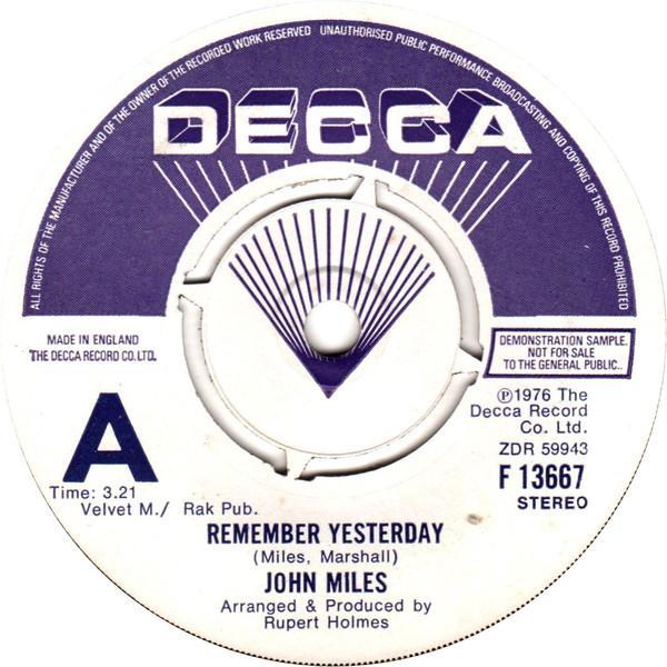 John Miles - Remember Yesterday