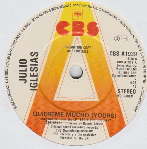 Julio Iglesias - Quiereme Mucho (Yours)