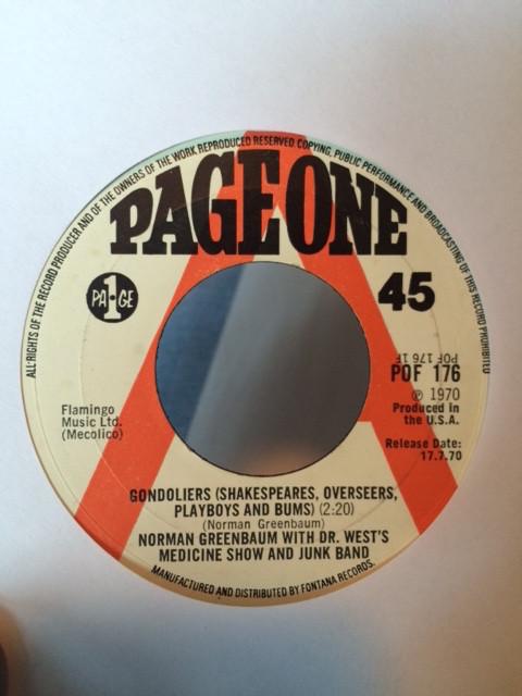 Norman Greenbaum, Dr. West's Medicine Show And Junk Band - Gondoliers, Shakespeares, Overseers, Playboys And Bums