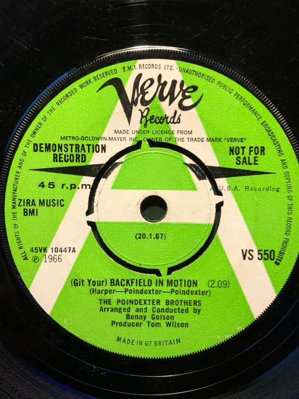 The Poindexter Brothers - (Git Your) Backfield In Motion / (Grandma) Give That Girl Some Slack!